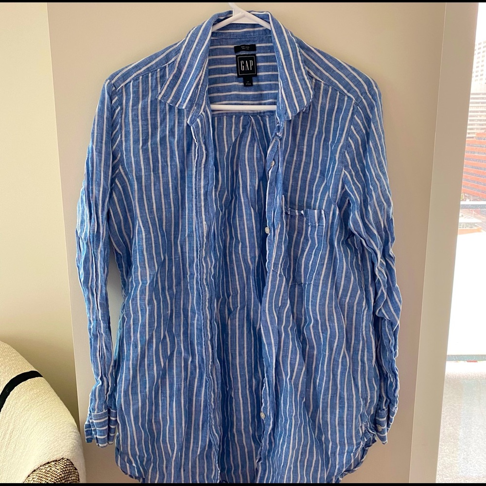 Gap linen tunic shirt button up
